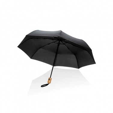 Logo trade promotional items picture of: 21" Impact AWARE™ RPET 190T bamboo auto open/close umbrella