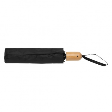 Logotrade business gift image of: 21" Impact AWARE™ RPET 190T bamboo auto open/close umbrella