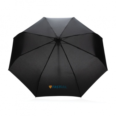 Logo trade corporate gifts picture of: 21" Impact AWARE™ RPET 190T bamboo auto open/close umbrella