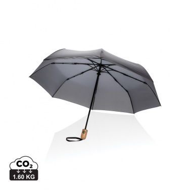 Logotrade promotional product image of: 21" Impact AWARE™ RPET 190T bamboo auto open/close umbrella