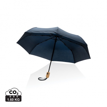 Logotrade promotional giveaway picture of: 21" Impact AWARE™ RPET 190T bamboo auto open/close umbrella