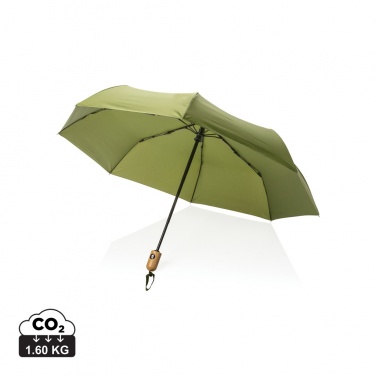 Logotrade promotional merchandise image of: 21" Impact AWARE™ RPET 190T bamboo auto open/close umbrella