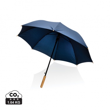 Logo trade promotional item photo of: 23" Impact AWARE™ RPET 190T auto open bamboo umbrella