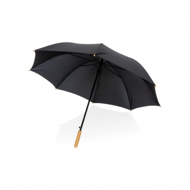 Logo trade promotional items image of: 27" Impact AWARE™ RPET 190T auto open bamboo umbrella