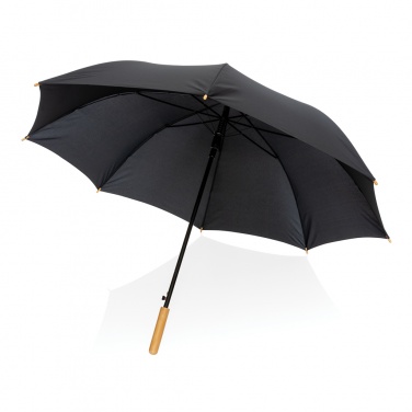 Logotrade promotional item picture of: 27" Impact AWARE™ RPET 190T auto open bamboo umbrella