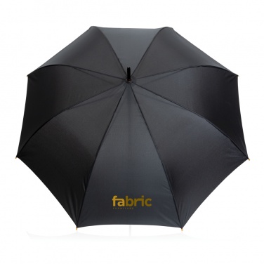 Logo trade corporate gift photo of: 27" Impact AWARE™ RPET 190T auto open bamboo umbrella