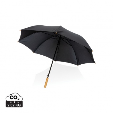 Logotrade advertising products photo of: 27" Impact AWARE™ RPET 190T auto open bamboo umbrella