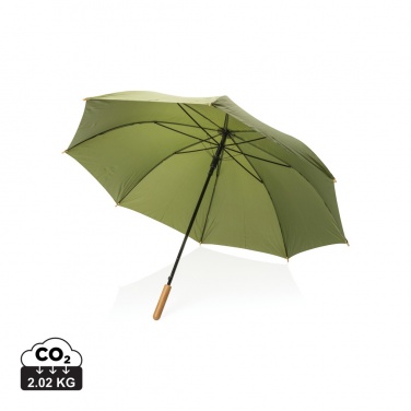 Logotrade promotional gift picture of: 27" Impact AWARE™ RPET 190T auto open bamboo umbrella