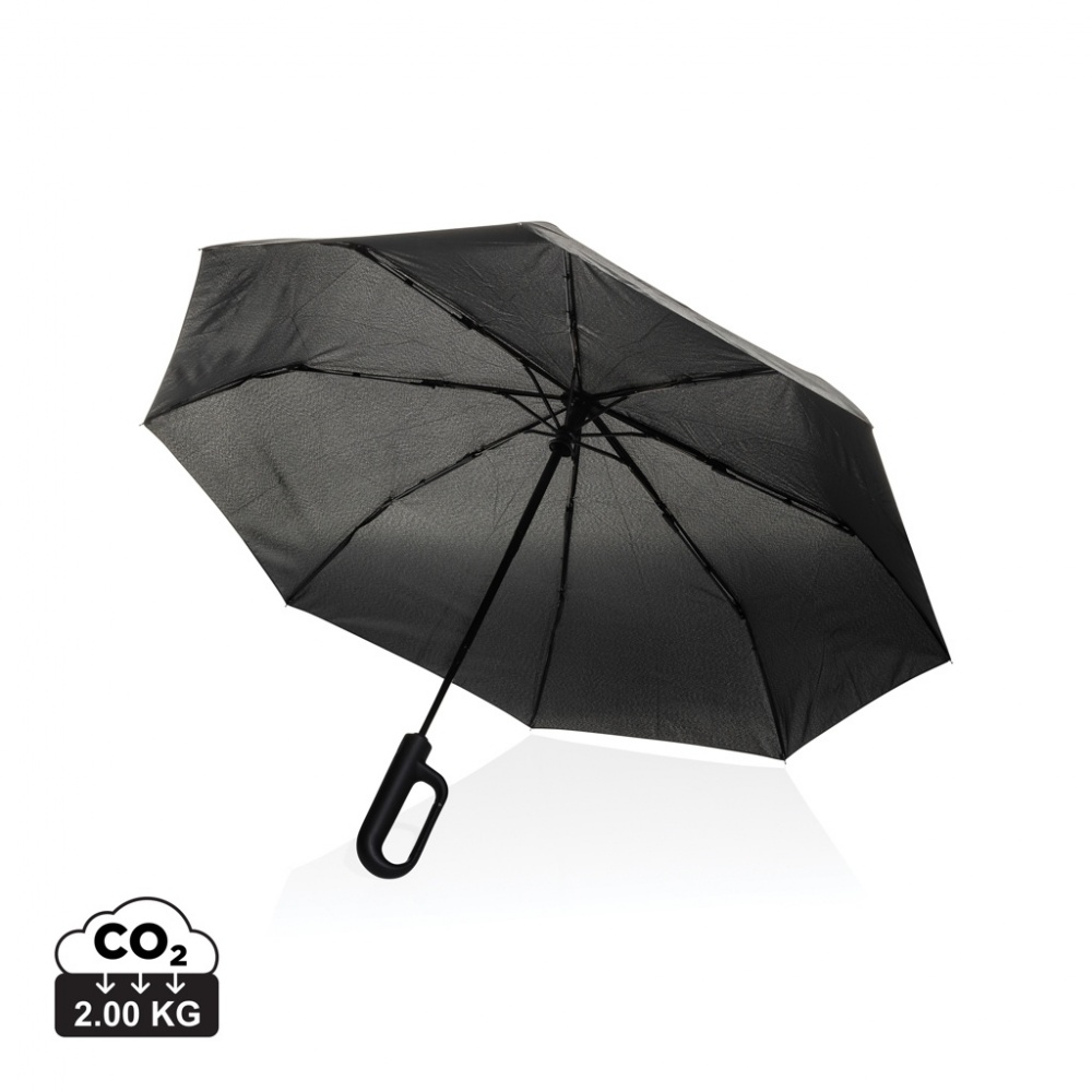 Logotrade advertising product image of: Yara 21" AWARE™ RPET solid colour umbrella with carabiner