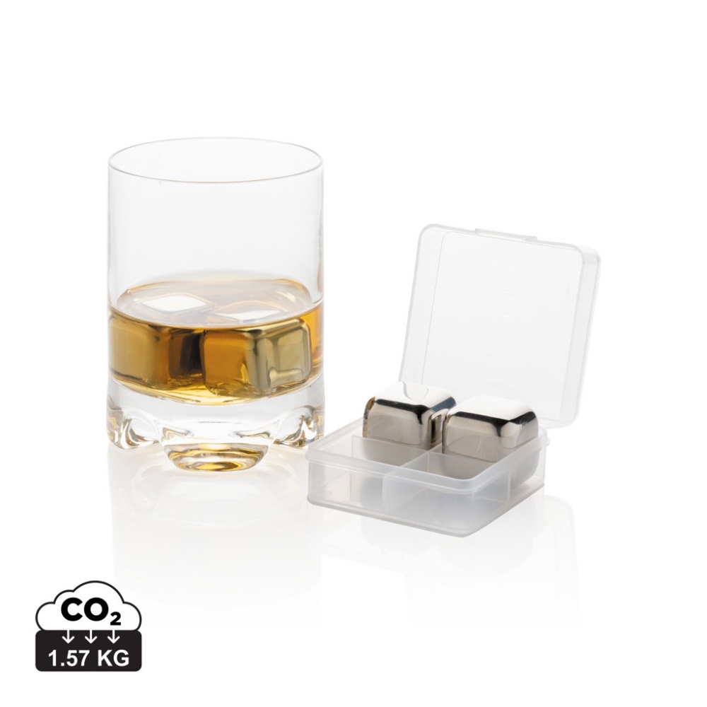 Logotrade promotional merchandise picture of: Re-usable stainless steel ice cubes 4pc