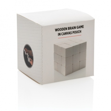 Logotrade corporate gift image of: Wooden brain game in canvas pouch