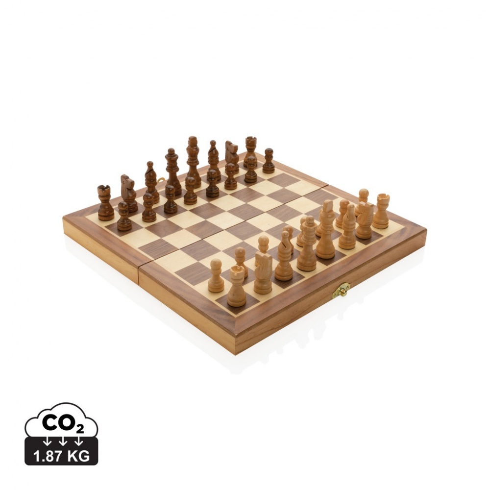 Logotrade promotional products photo of: Luxury wooden foldable chess set