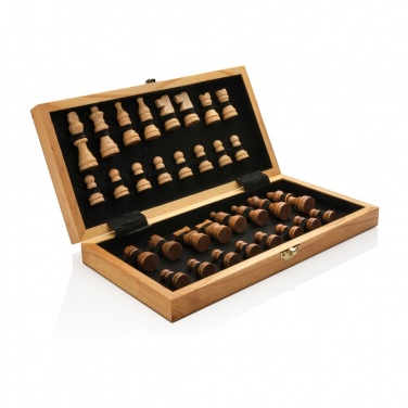 Logo trade business gift photo of: Luxury wooden foldable chess set