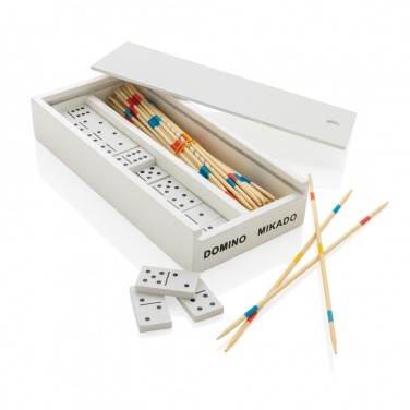 Logo trade advertising products picture of: Deluxe mikado/domino in wooden box