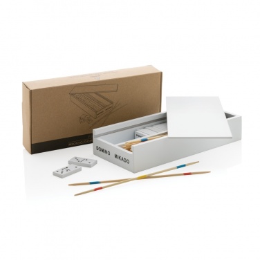 Logo trade promotional products image of: Deluxe mikado/domino in wooden box