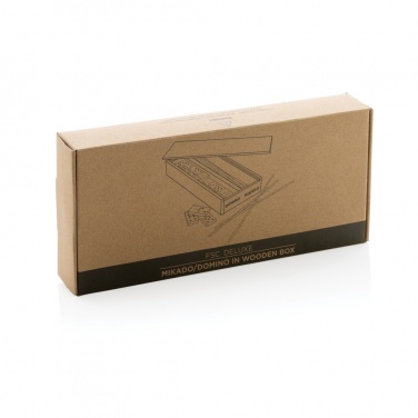 Logo trade promotional merchandise image of: Deluxe mikado/domino in wooden box