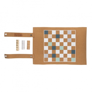 Logo trade promotional items picture of: Britton cork foldable backgammon and checkers game set