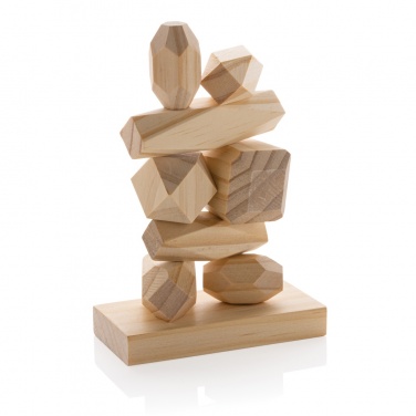 Logo trade promotional gifts picture of: Ukiyo Crios wooden balancing rocks in pouch