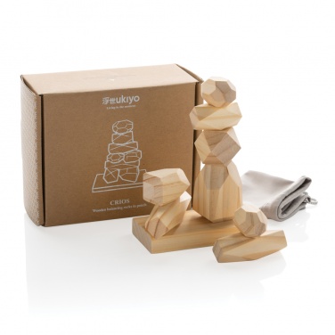 Logotrade advertising product image of: Ukiyo Crios wooden balancing rocks in pouch