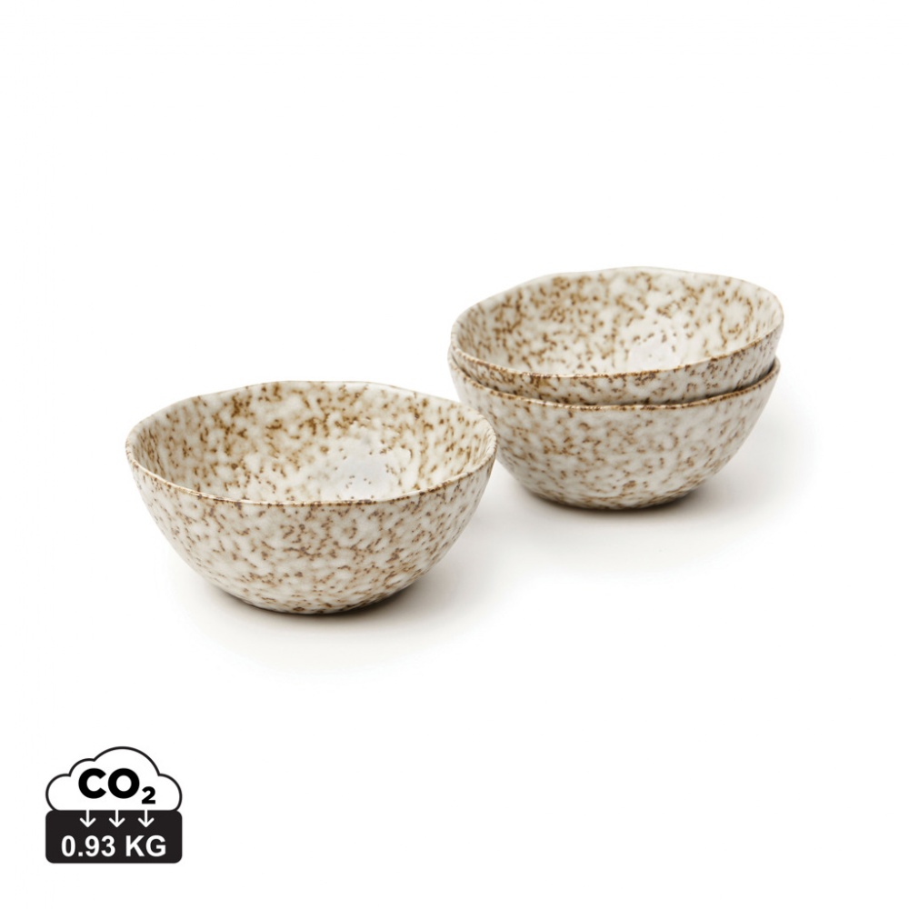 Logo trade promotional merchandise picture of: VINGA Nuvem stoneware mini bowl, 3 pcs set