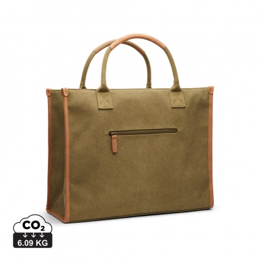 Logo trade corporate gifts image of: VINGA Bosler RCS recycled canvas office tote