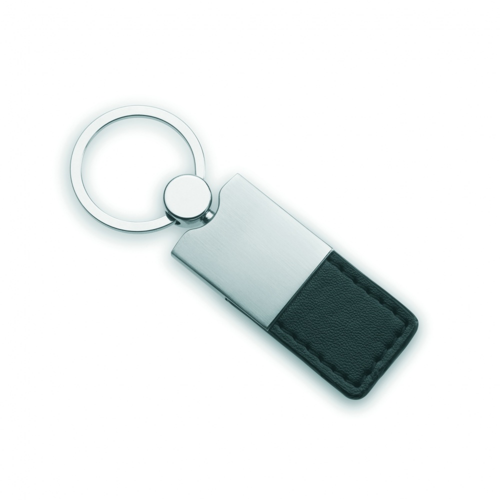 Logo trade promotional merchandise image of: PU and metal key ring Helsinki