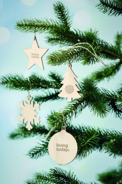 Logo trade advertising products image of: Wooden Tree bauble hanger