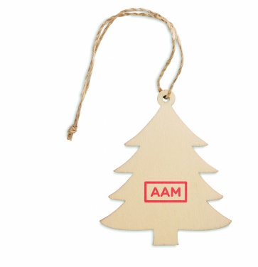 Logo trade promotional products image of: Wooden Tree shaped hanger