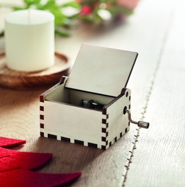 Logo trade promotional giveaways image of: Wooden Christmas music box