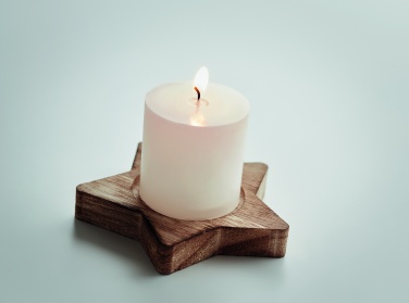 Logo trade business gifts image of: Candle on star wooden base