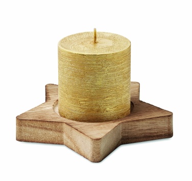 Logo trade business gifts image of: Candle on star wooden base