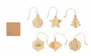 Logotrade corporate gift image of: Set of wooden Xmas ornaments