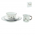 4 piece ceramic place setting, White