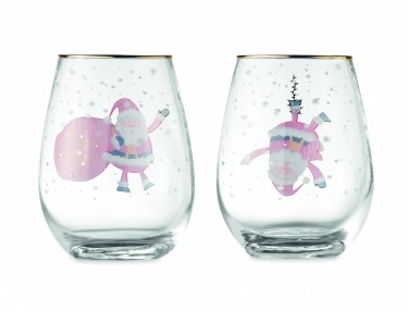 Logo trade advertising products image of: Set of 2 Christmas glasses