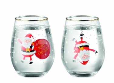 Logo trade promotional giveaway photo of: Set of 2 Christmas glasses