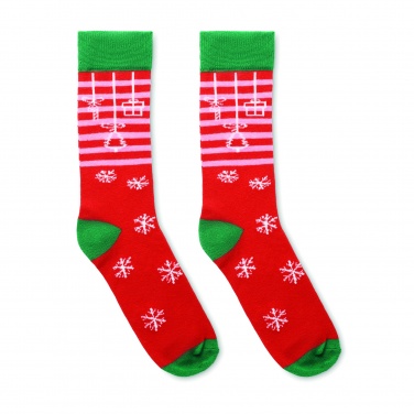 Logo trade promotional giveaways image of: Pair of Christmas socks M