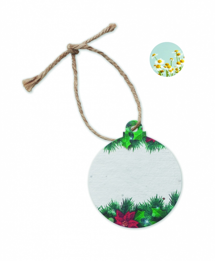 Logo trade promotional giveaways image of: Seed paper Xmas ornament