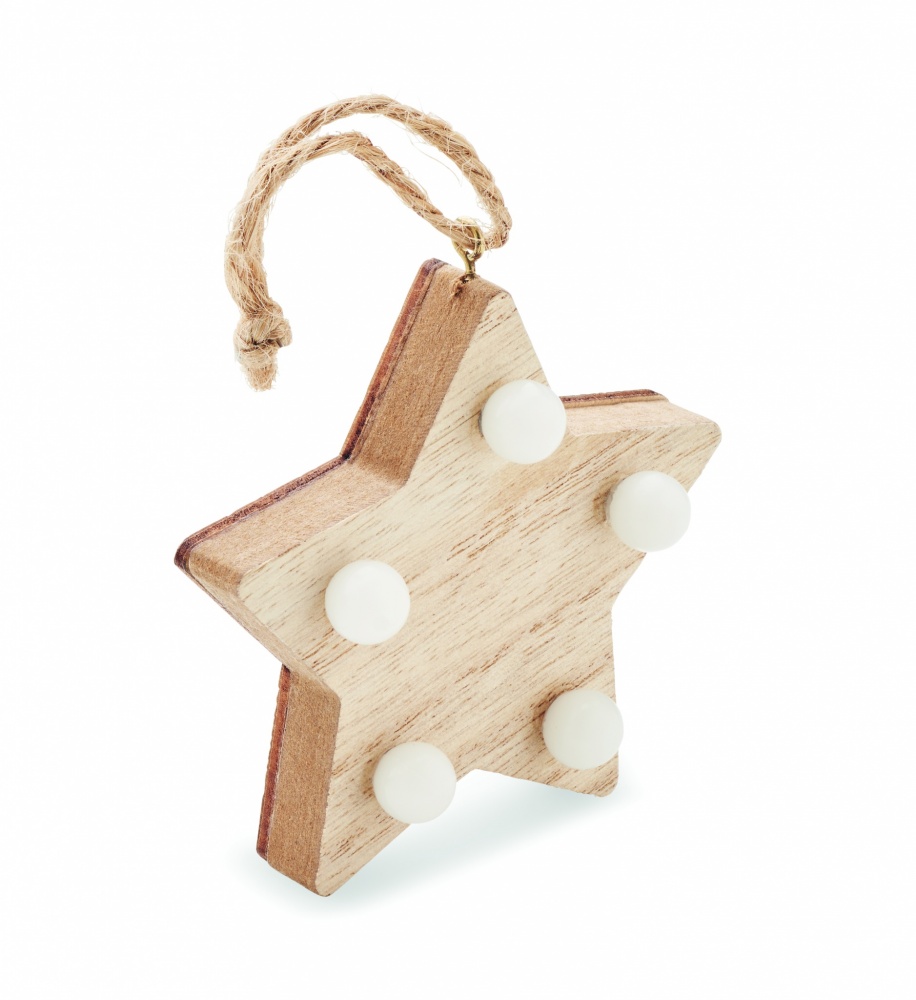 Logotrade promotional giveaway picture of: Wooden weed star with lights