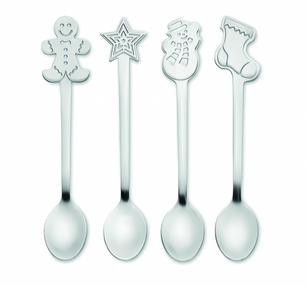 Logotrade promotional product image of: Set of 4 Christmas tea spoon