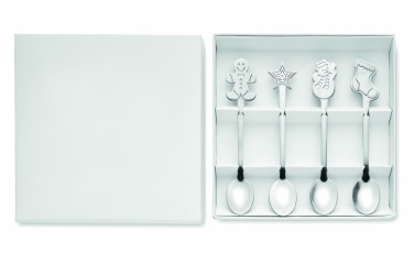 Logo trade promotional giveaways image of: Set of 4 Christmas tea spoon