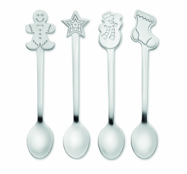 Logotrade promotional item picture of: Set of 4 Christmas tea spoon