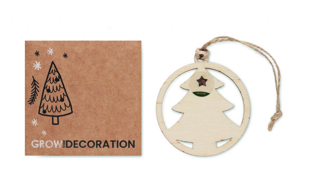 Logo trade promotional gifts image of: Wooden tree shape hanger