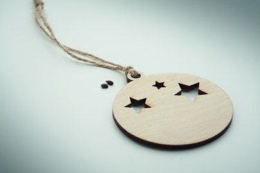 Logo trade promotional product photo of: Wooden bauble shape hanger