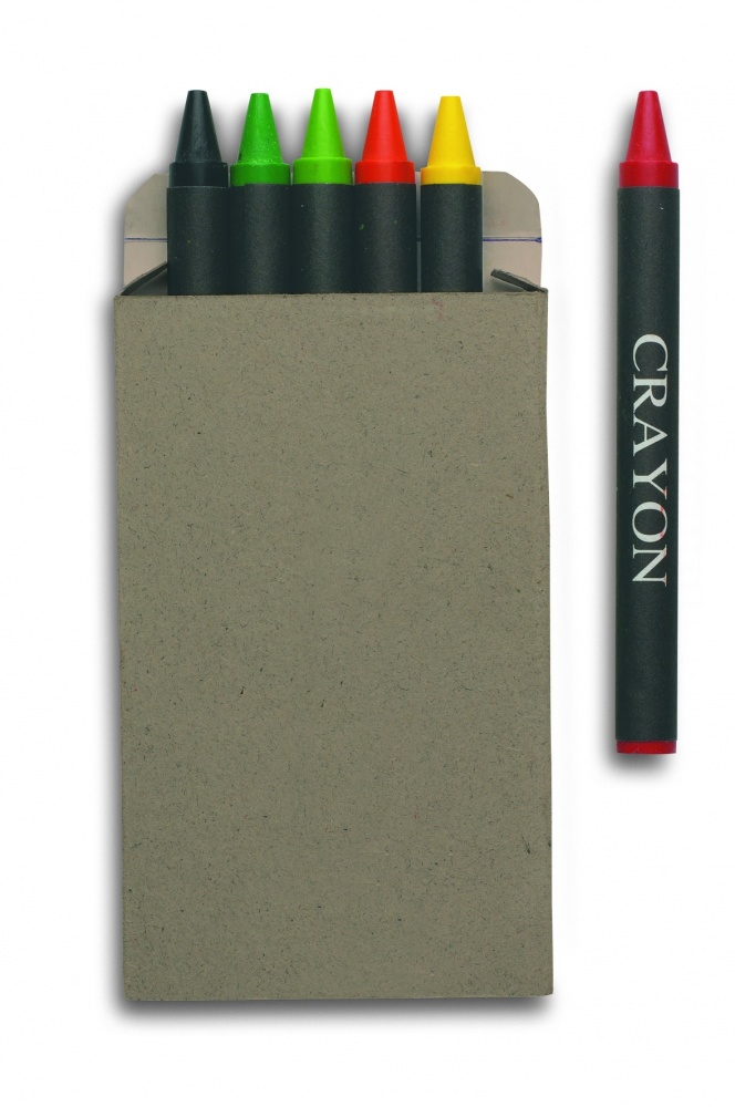 Logo trade promotional merchandise image of: Carton of 6 wax crayons