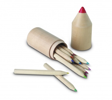 Logo trade business gift photo of: 12 pencils in wooden box