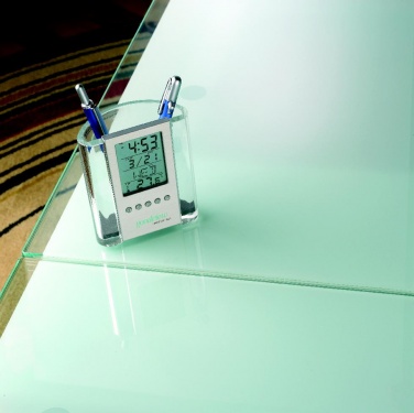 Logo trade promotional merchandise image of: Pen holder with calendar