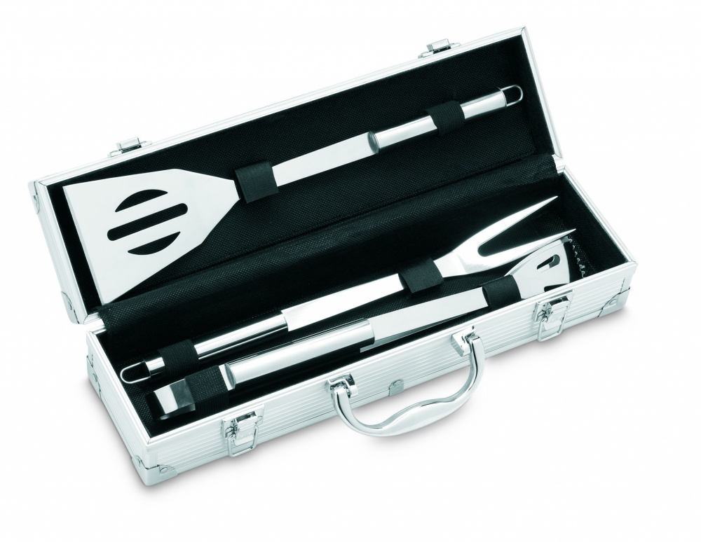 Logo trade corporate gifts picture of: 3 BBQ tools in aluminium case