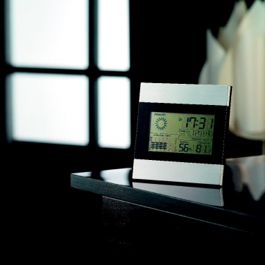 Logo trade promotional giveaway photo of: Weather station and clock