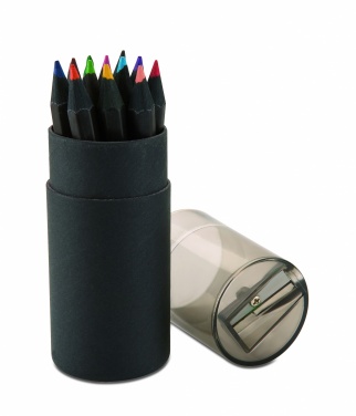 Logo trade corporate gifts image of: Black colouring pencils