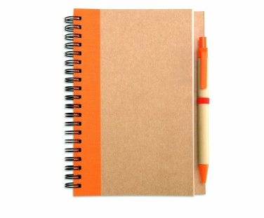 Logo trade business gifts image of: B6 recycled notebook with pen